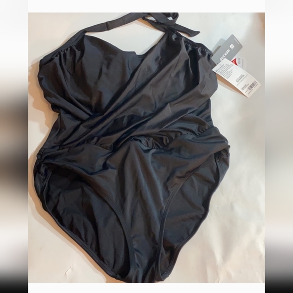 Athleta Wrap One Piece Swimsuit in Black 40D/DD NWT - Picture 2 of 7